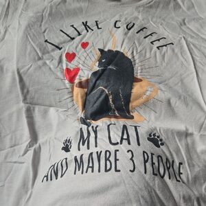 Port and Company Gray Cat and Coffee Tee
